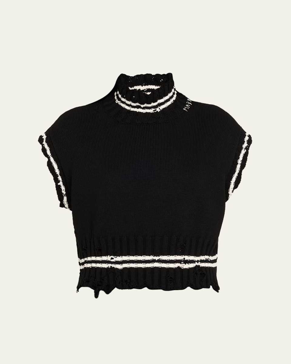 Turtleneck Sleeveless Boxy Sweater